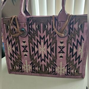 Montana West Aztec Patterned Pink Tote Bag Conceal Carry